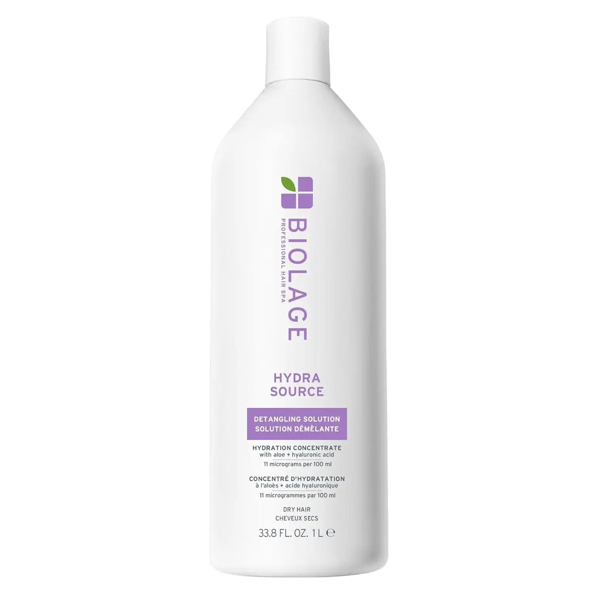BIOLAGE Hydra Source Detangling Solution - For Dry Hair, Detangles & Controls Static For Less Frizz & Fly-Aways, Paraben-Free