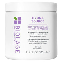Biolage Hydra Source Deep Treatment Mask - Nourishes & Smooths, For Dry Hair, Infused with Micro-Filtered Aloe Vera & Fermented Hyaluronic Acid