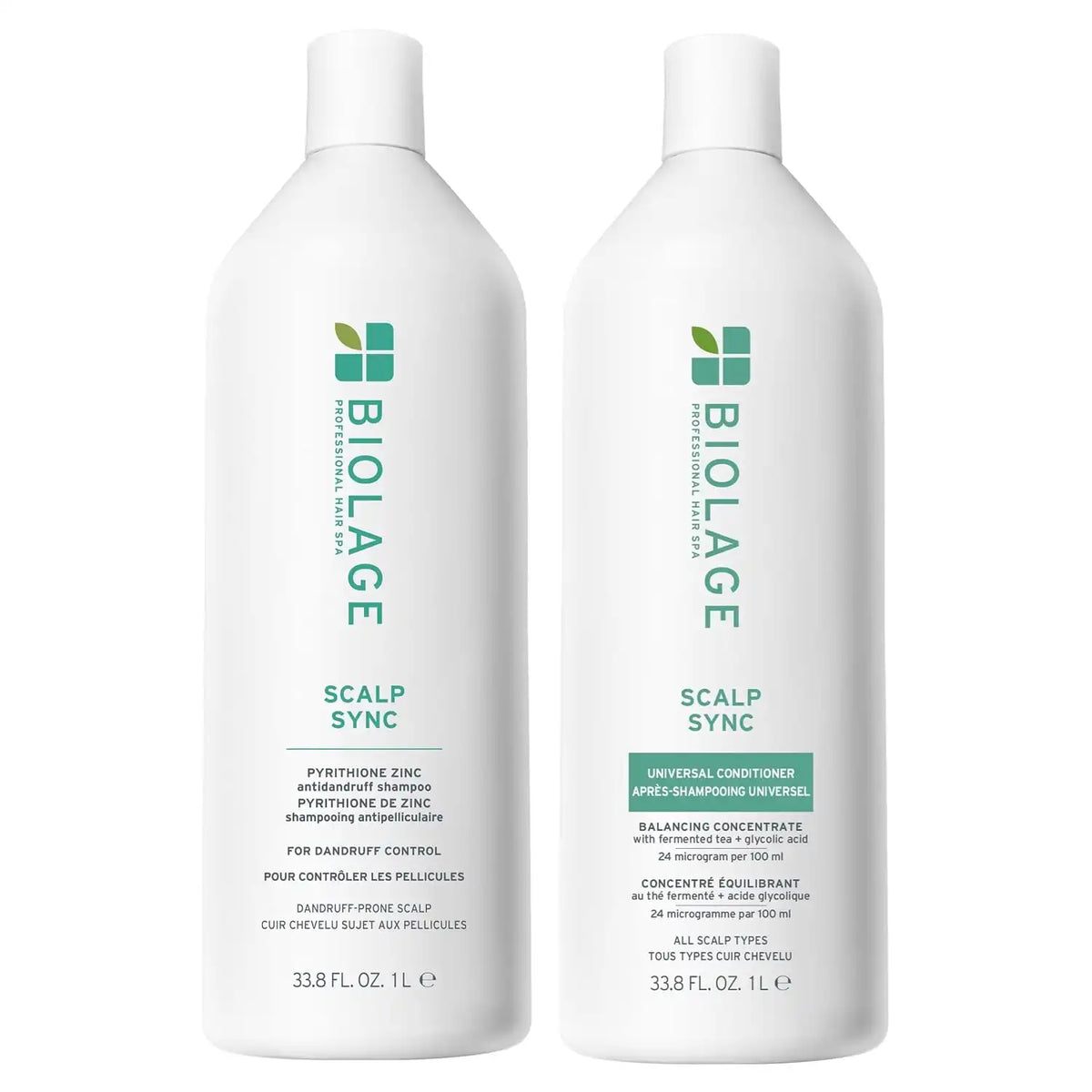 Biolage Scalp Sync Anti-Dandruff Shampoo & Universal Conditioner Set - Targets Dandruff, Controls The Appearance of Flakes & Relieves Scalp Irritation, Scalp Treatment System, Paraben-Free, Vegan