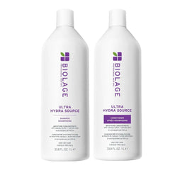 Biolage Ultra Hydra Source Shampoo & Conditioner Set - Renews Hair's Moisture and Deeply Conditions With Frizz Control and Added Shine, For Very Dry Hair, Silicone-Free & Vegan