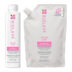Biolage Color Last Conditioner and Refill Conditioner Set - Protects & Preserves Color Treated Hair, Adds Shine, With Soybean Oil & Stearic Acid, Paraben & Mineral Oil-Free