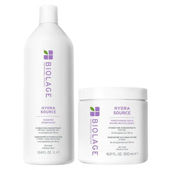 Biolage Hydra Source Shampoo & Conditioning Balm Set - Deeply Hydrates & Moisturizes Dry Hair, Infused with Fermented Aloe & Micro-Filtered Hyaluronic Acid, Vegan & Paraben-Free
